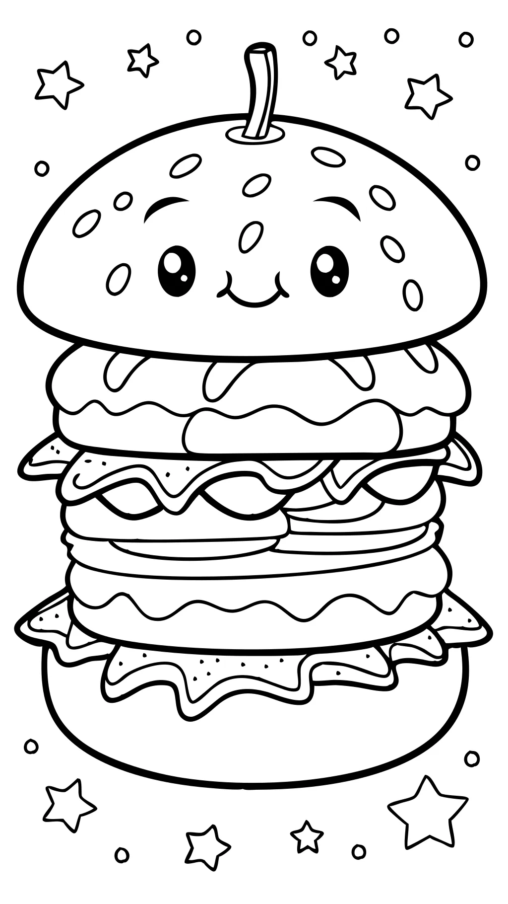 Página para colorear de hamburguesas